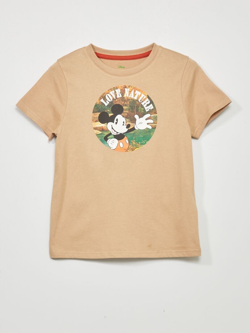 T-shirt van jersey 'Mickey' BIEGE - Kiabi