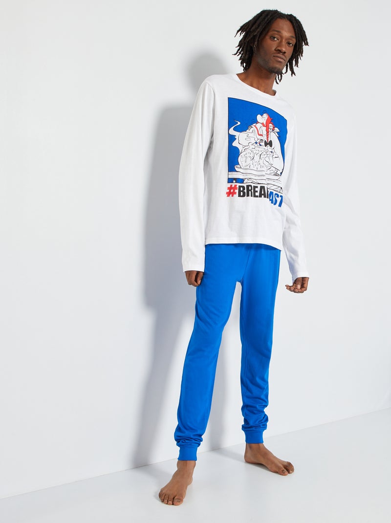 T-shirt van jersey 'Obelix' wit / blauw - Kiabi