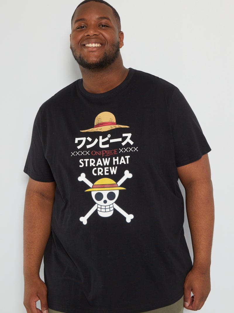 T-shirt van jersey 'One Piece' zwart - Kiabi