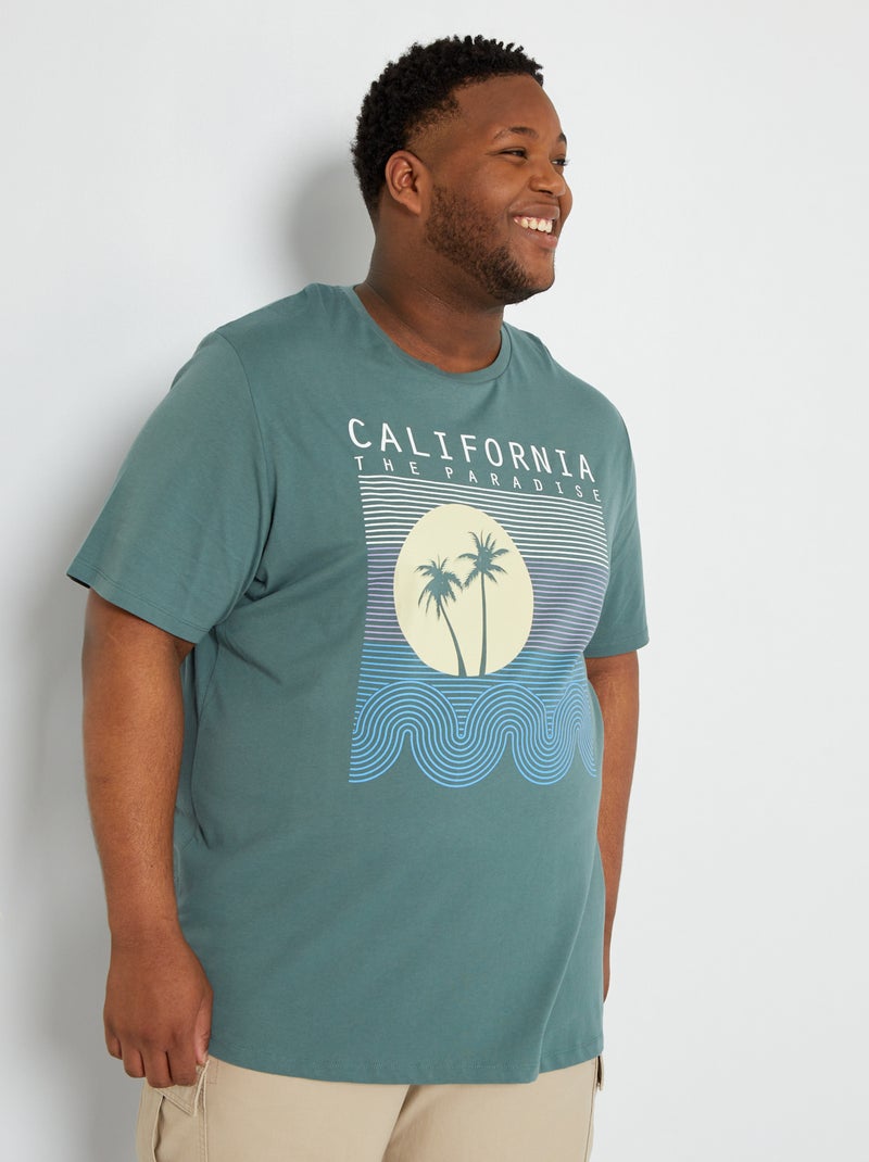 T-shirt van jersey 'Produkt' GROEN - Kiabi