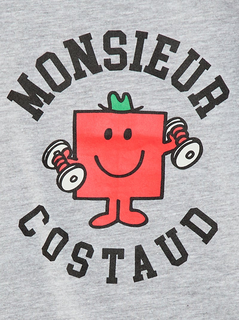 T-shirt van jerseykatoen 'Monsieur Madame' Grijs - Kiabi