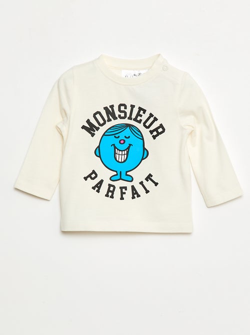 T-shirt van jerseykatoen 'Monsieur Madame' - Kiabi