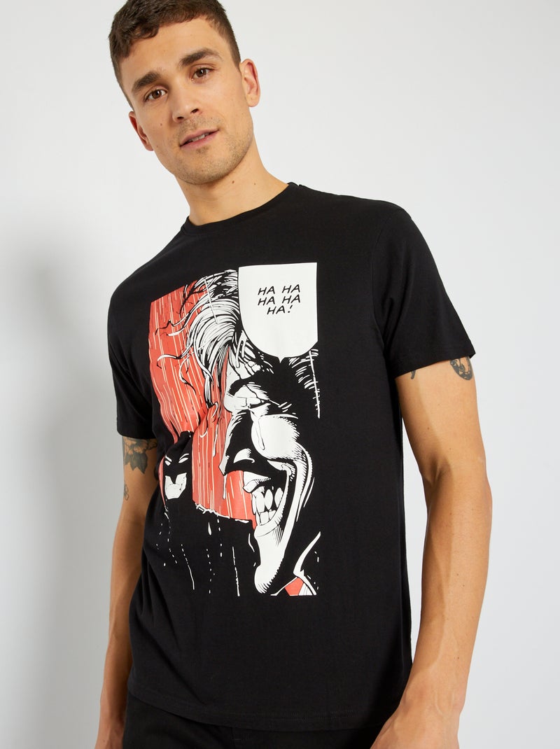 T-shirt van jerseystof 'Batman' zwart - Kiabi