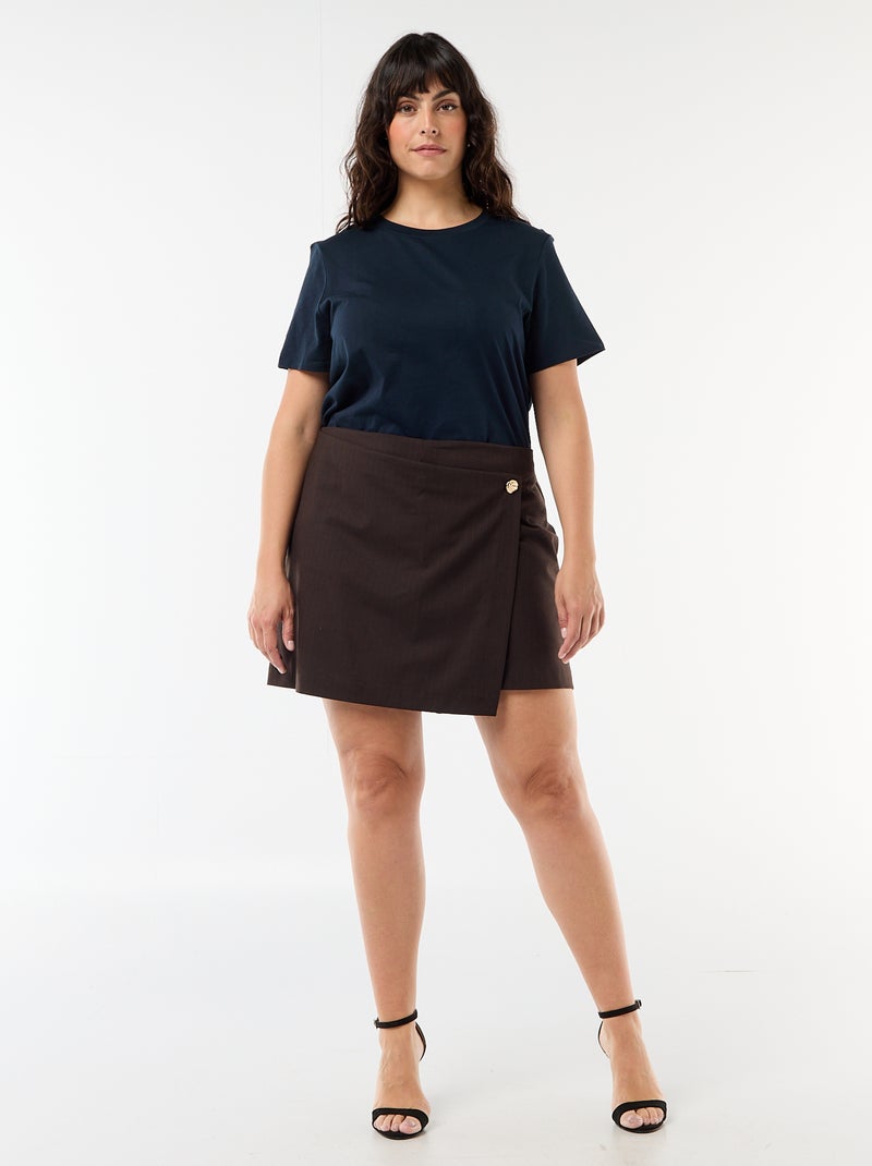 T-shirt van jerseystof met korte mouwen Blauw - Kiabi