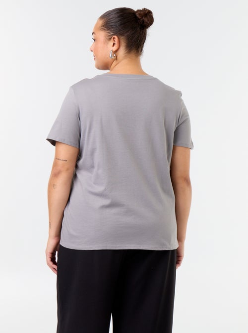 T-shirt van jerseystof met korte mouwen - Kiabi