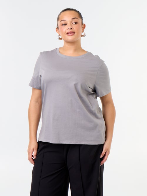 T-shirt van jerseystof met korte mouwen - Kiabi