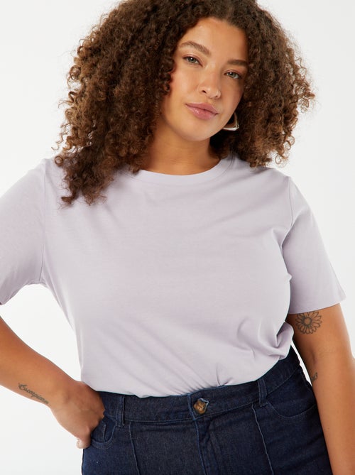 T-shirt van jerseystof met korte mouwen - Kiabi