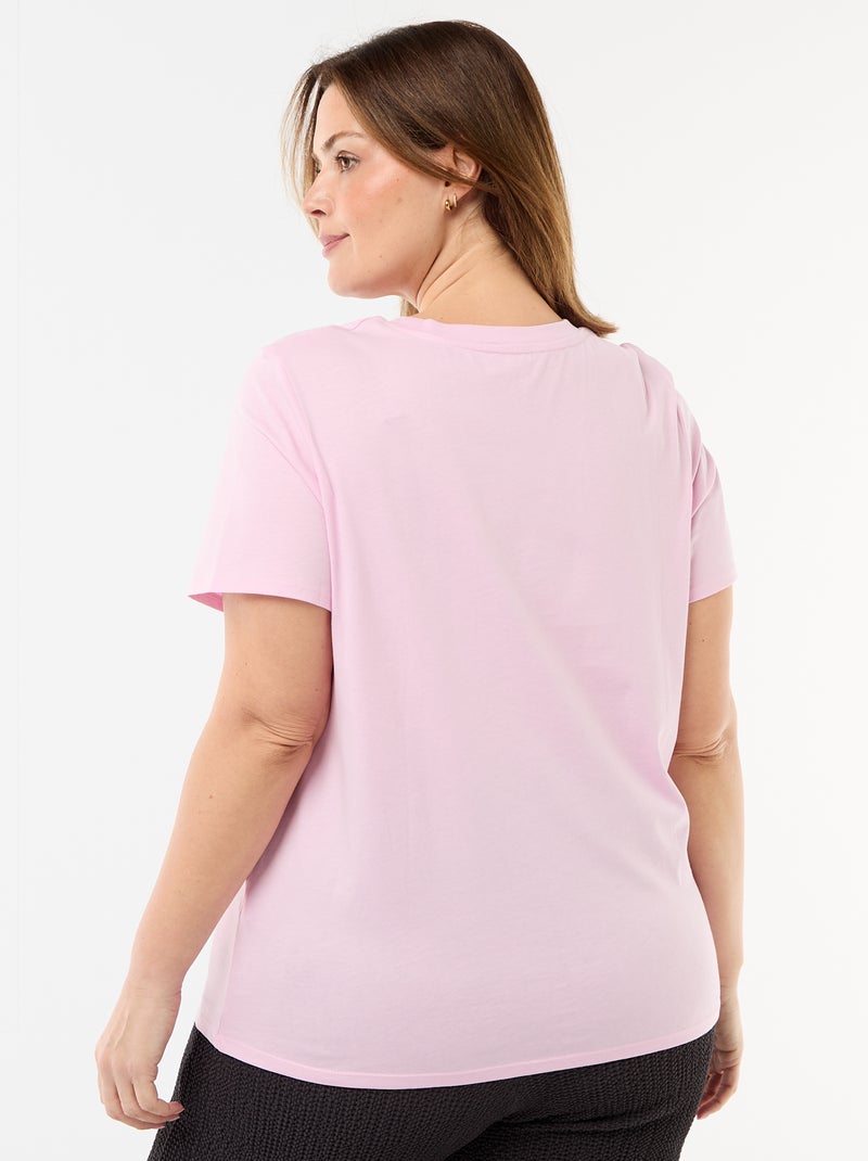 T-shirt van jerseystof met korte mouwen Rose - Kiabi