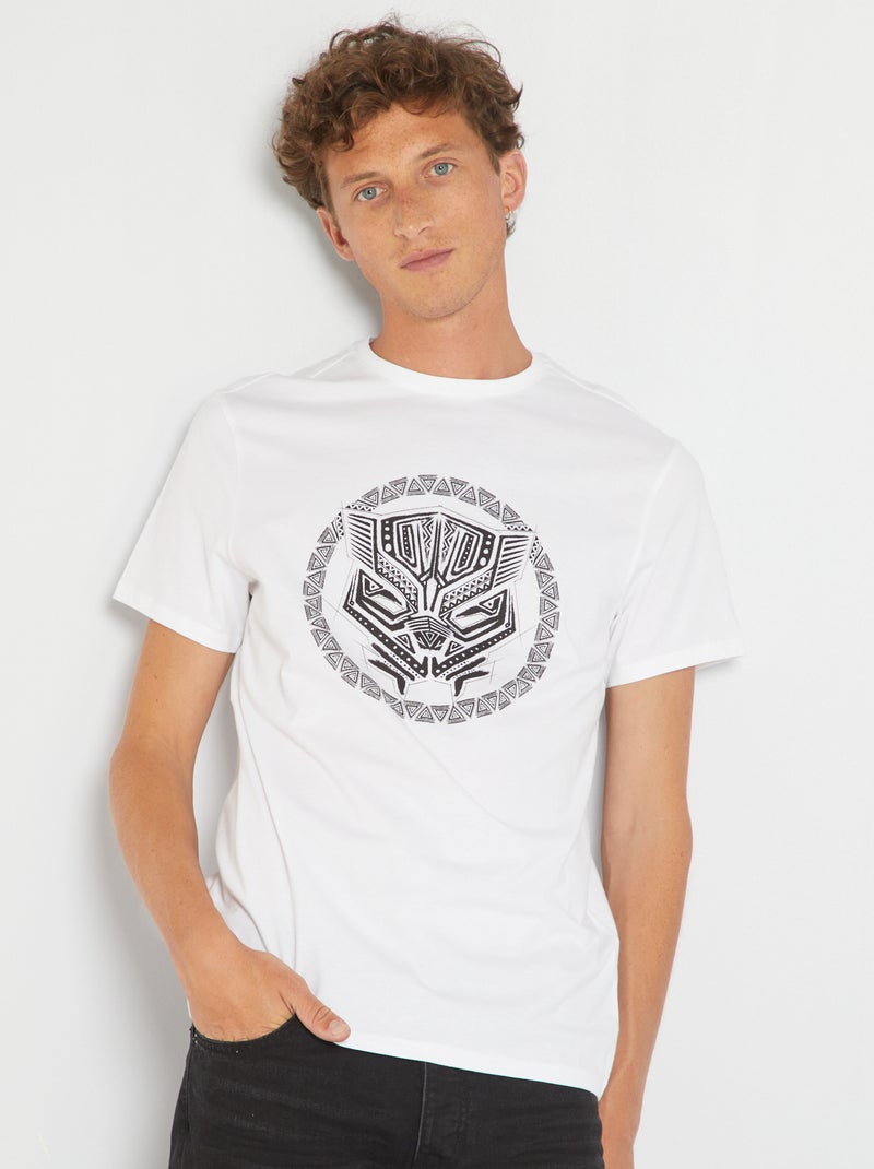 T-shirt van jerseystof met panterprint WIT - Kiabi