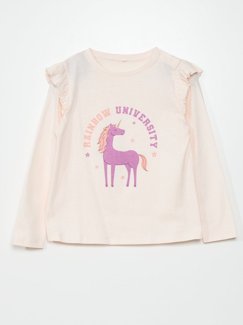 T-shirt van jerseystof met print - So Easy WIT - Kiabi