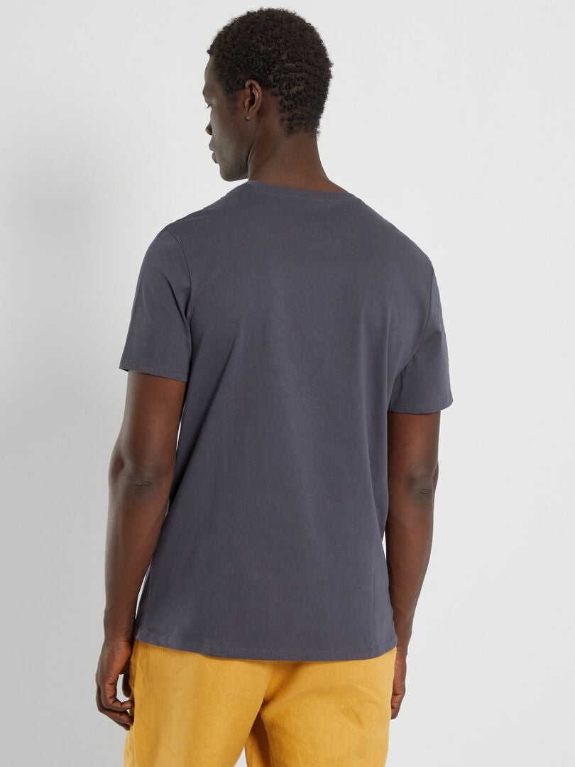 T-shirt van jerseystof met print BLAUW - Kiabi