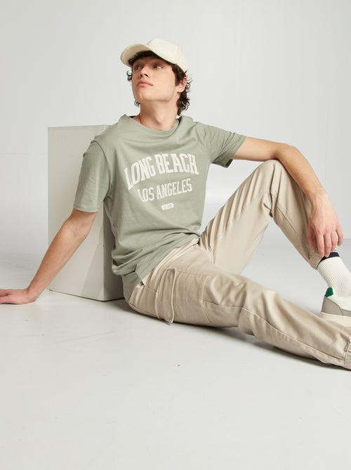 T-shirt van jerseystof met print - Kiabi