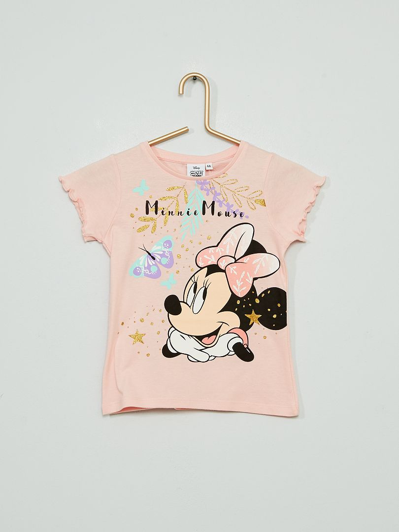 T-shirt van jerseystof 'Minnie Mouse' roze - Kiabi