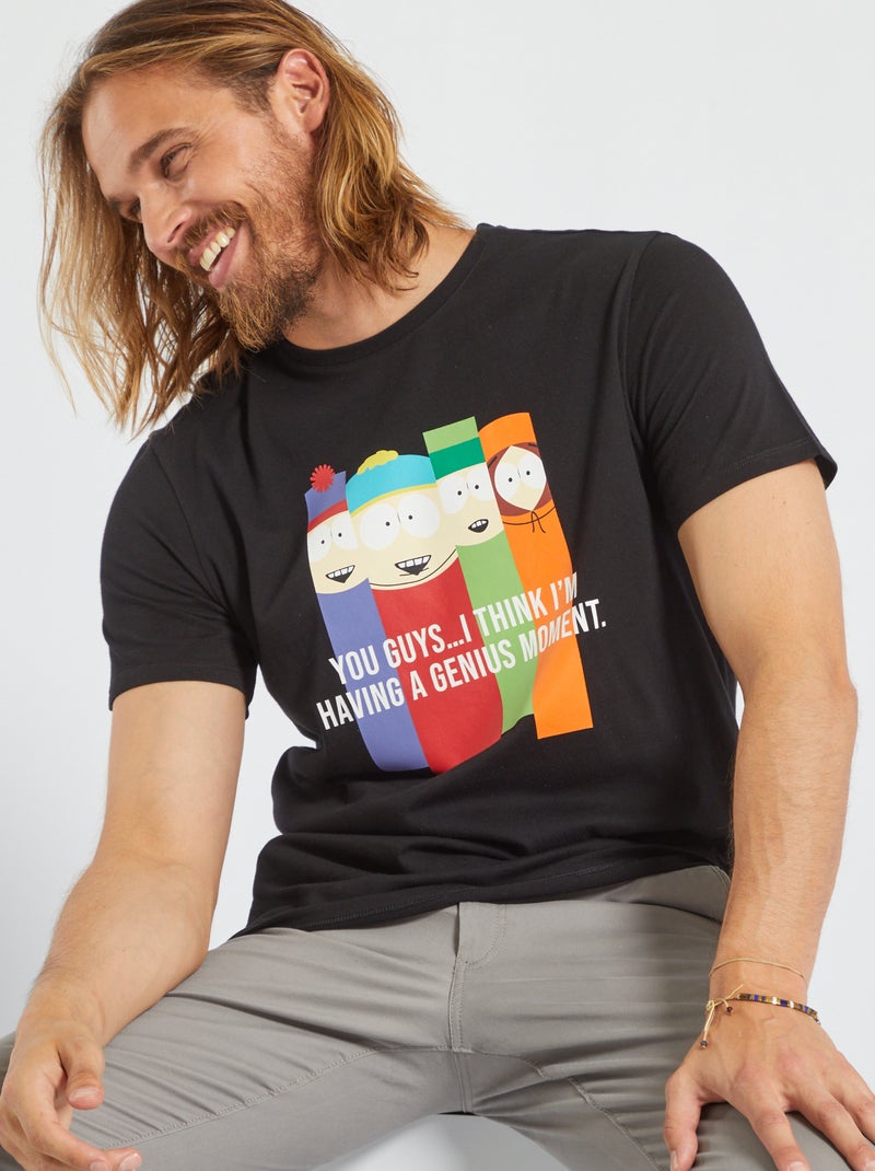 T-shirt van jerseystof 'South Park' zwart - Kiabi