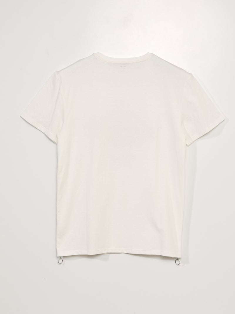 T-shirt van jerseytricot - collectie makkelijk aan te trekken WIT - Kiabi