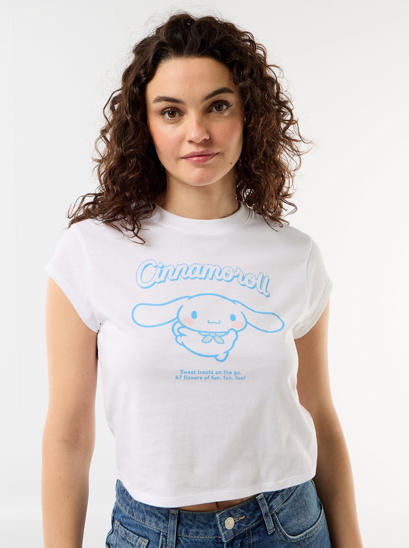 T-shirt van jerseytricot 'Hello Kitty' met korte mouwen Wit - Kiabi