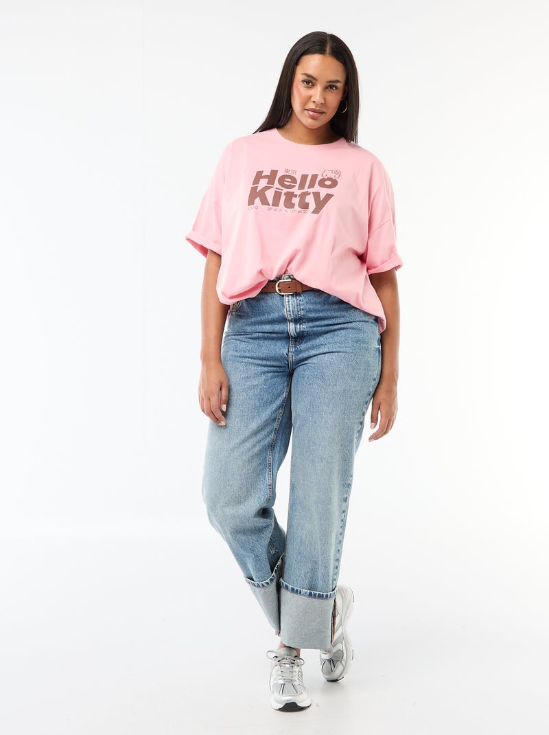T-shirt van jerseytricot 'Hello Kitty' Rose - Kiabi