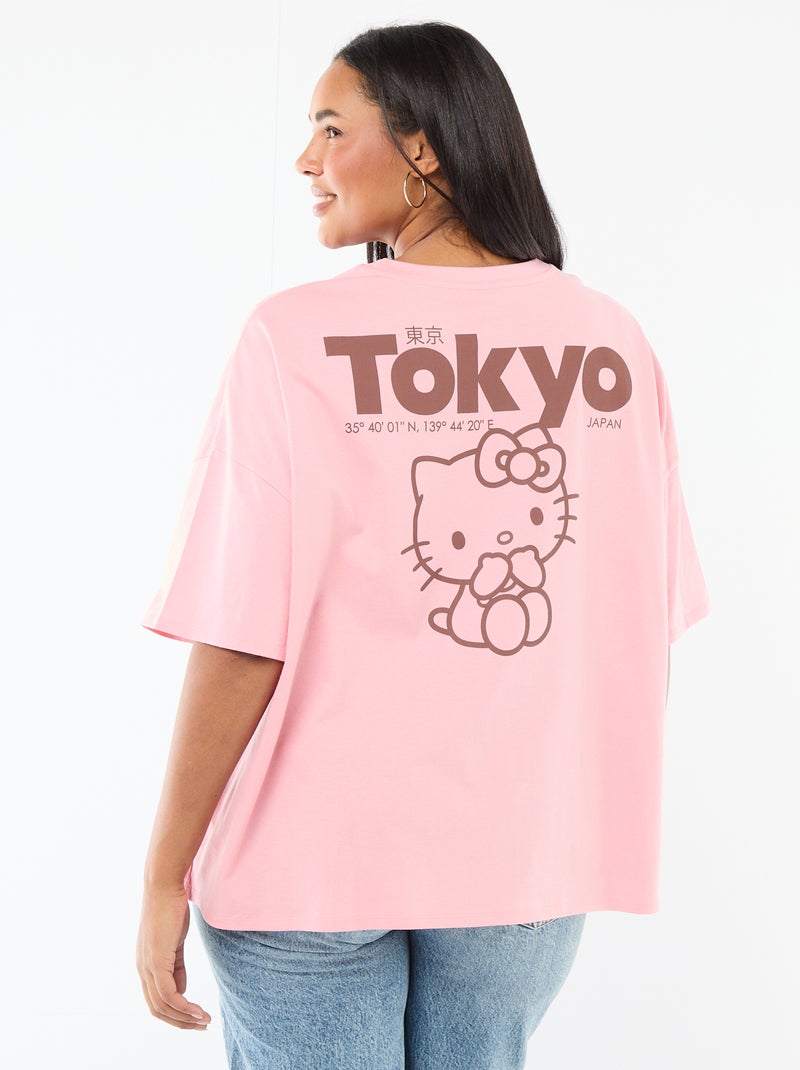 T-shirt van jerseytricot 'Hello Kitty' Rose - Kiabi