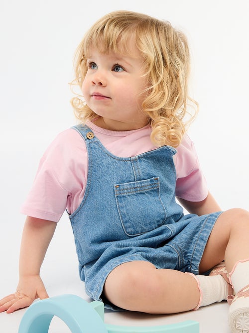 T-shirt van jerseytricot met hartpatch - Kiabi