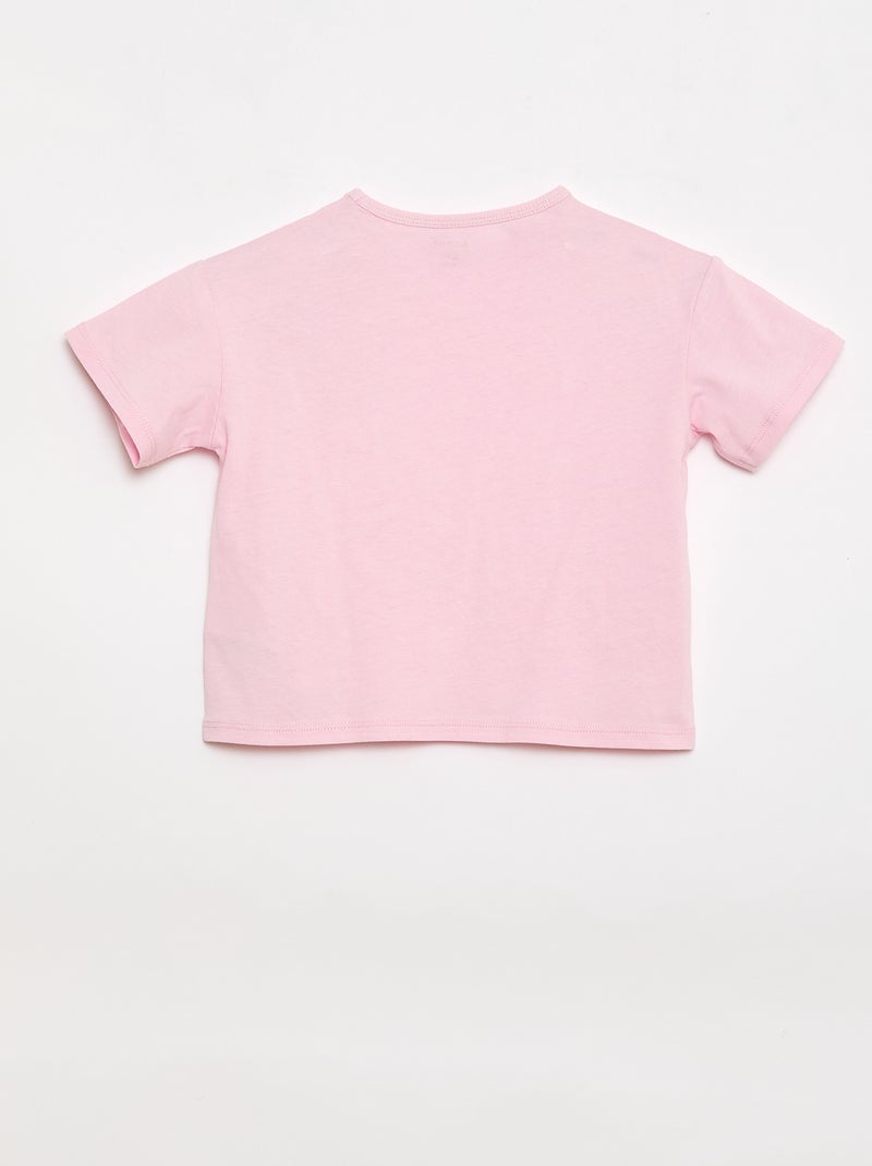 T-shirt van jerseytricot met hartpatch Rose - Kiabi