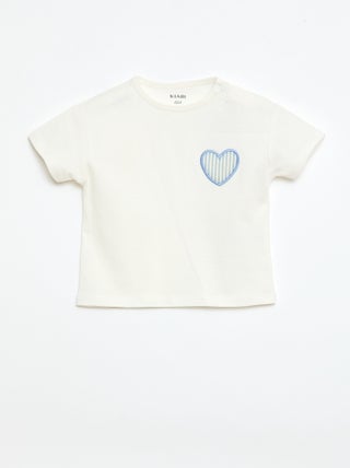 T-shirt van jerseytricot met hartpatch
