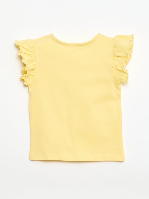 T-shirt van jerseytricot met korte, geplooide mouwen - Kiabi
