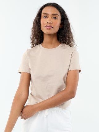 T-shirt van jerseytricot met korte mouwen