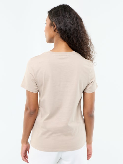 T-shirt van jerseytricot met korte mouwen - Kiabi