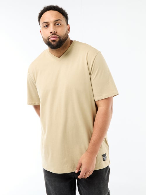 T-shirt van jerseytricot met korte mouwen - Kiabi