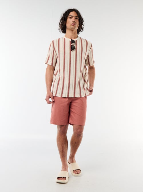 T-shirt van jerseytricot met korte mouwen - Kiabi