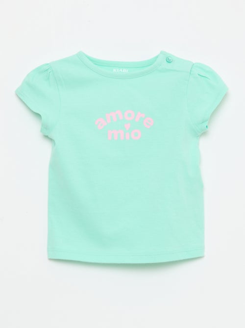 T-shirt van jerseytricot met korte mouwen - Kiabi