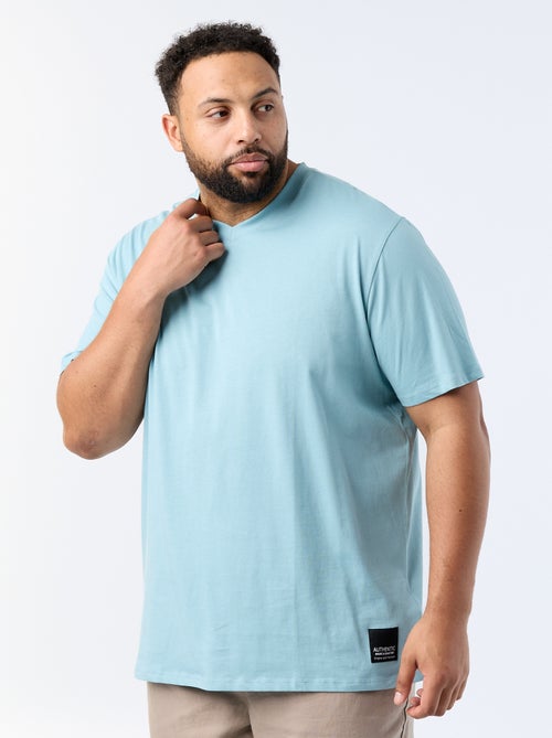 T-shirt van jerseytricot met korte mouwen - Kiabi