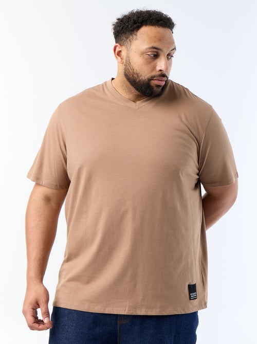 T-shirt van jerseytricot met korte mouwen - Kiabi