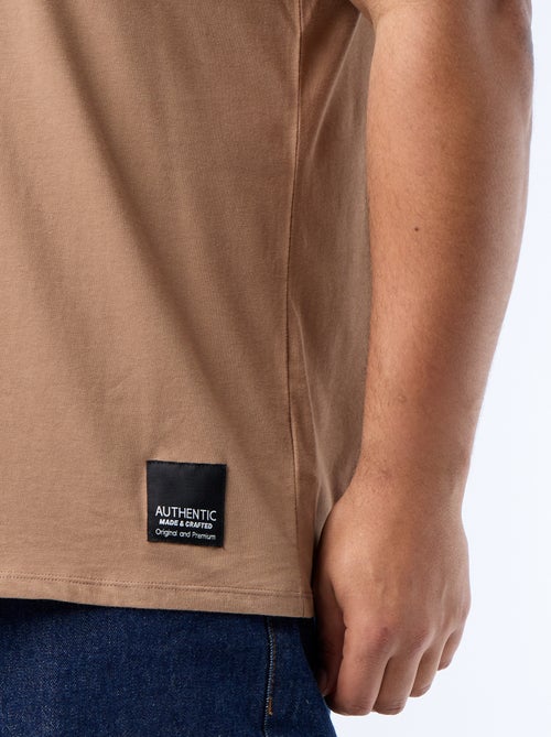 T-shirt van jerseytricot met korte mouwen - Kiabi