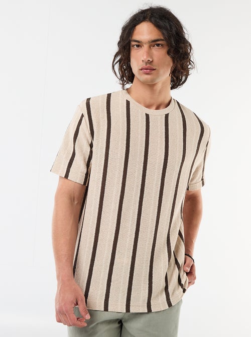 T-shirt van jerseytricot met korte mouwen - Kiabi