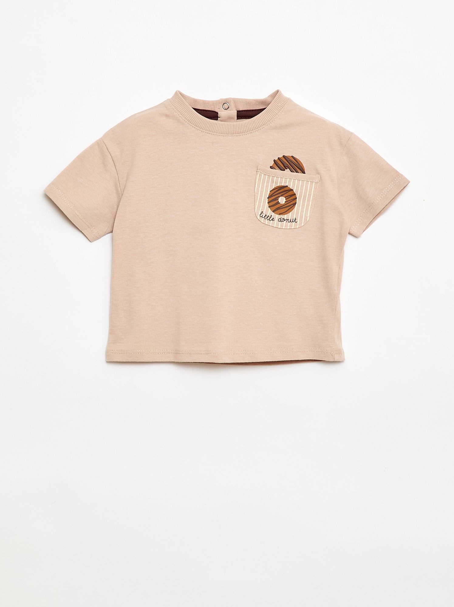 T-shirt van jerseytricot met korte mouwen en borstzak met print