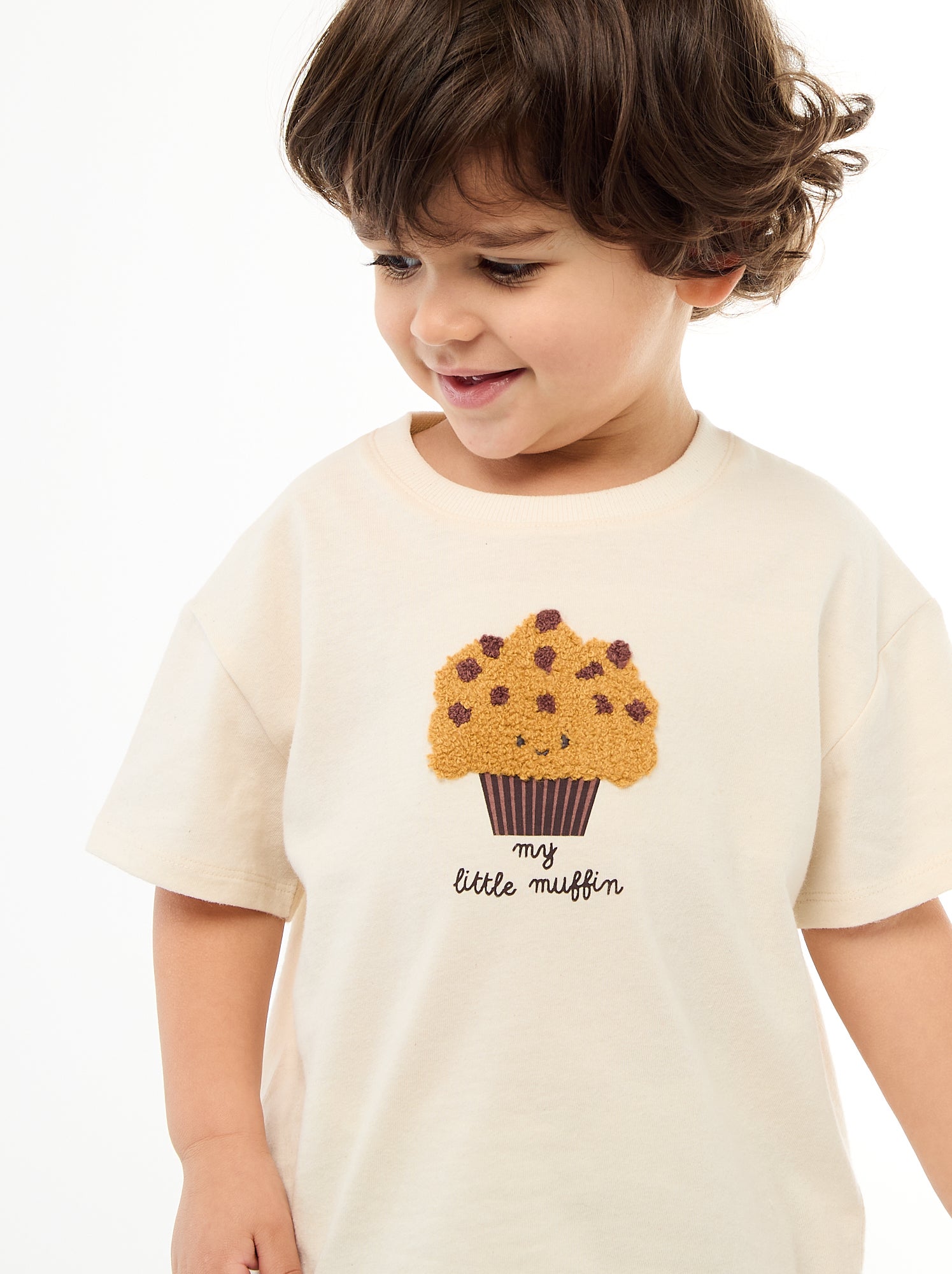 T-shirt van jerseytricot met korte mouwen en borstzak met print