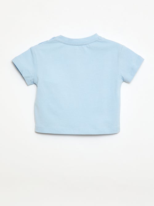 T-shirt van jerseytricot met korte mouwen en fantasieknopen - Kiabi