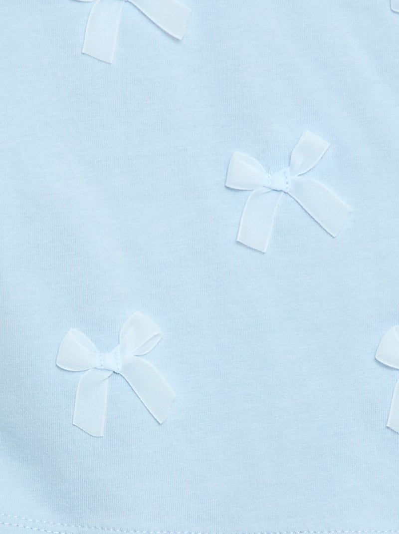 T-shirt van jerseytricot met korte mouwen en fantasieknopen Blauw - Kiabi