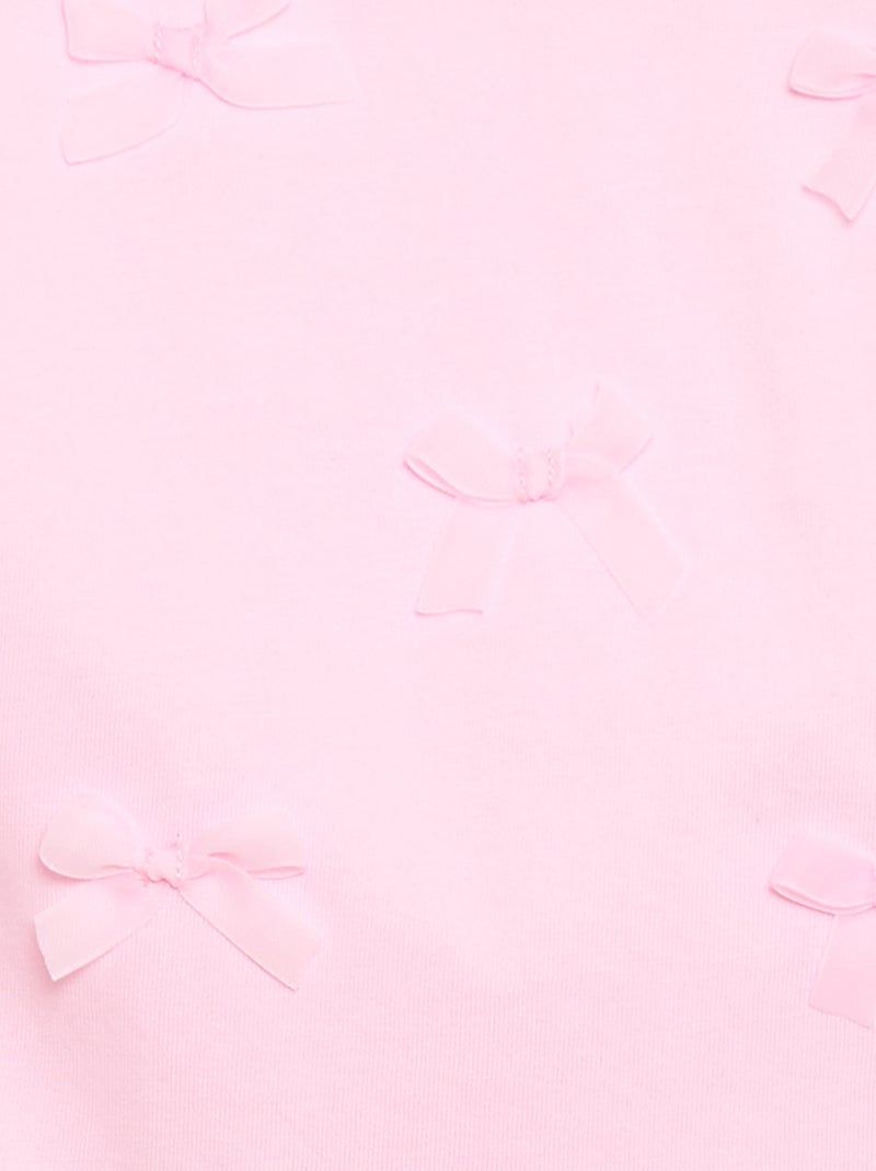 T-shirt van jerseytricot met korte mouwen en fantasieknopen Rose - Kiabi