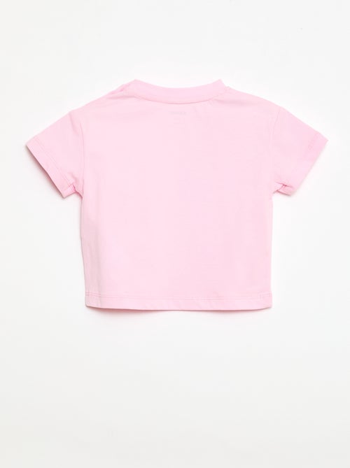 T-shirt van jerseytricot met korte mouwen en fantasieknopen - Kiabi