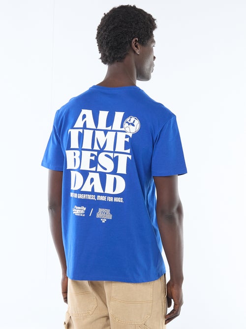 T-shirt van jerseytricot met korte mouwen en print op voor- en achterkant - Kiabi