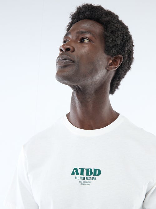 T-shirt van jerseytricot met korte mouwen en print op voor- en achterkant - Kiabi