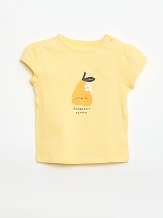 T-shirt van jerseytricot met korte mouwen