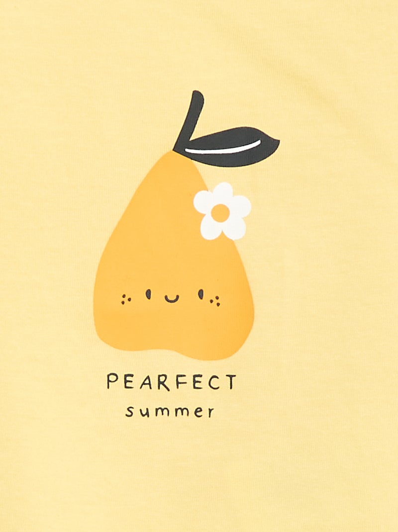 T-shirt van jerseytricot met korte mouwen Geel - Kiabi