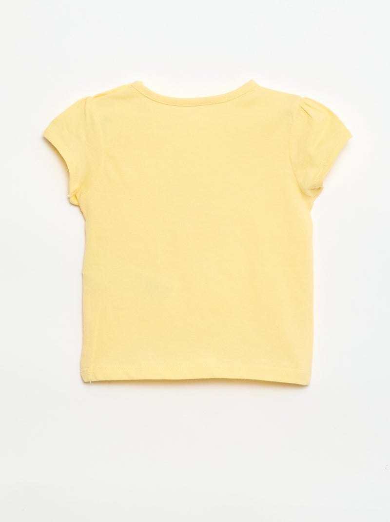 T-shirt van jerseytricot met korte mouwen Geel - Kiabi