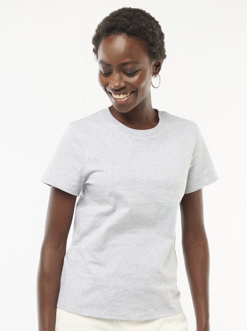 T-shirt van jerseytricot met korte mouwen - Kiabi