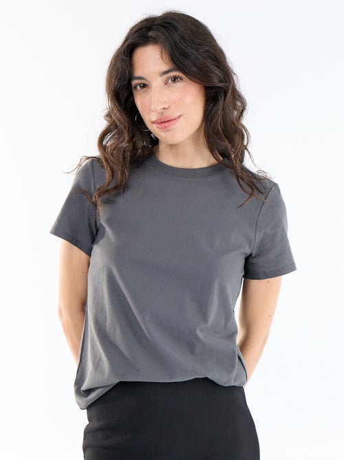 T-shirt van jerseytricot met korte mouwen - Kiabi