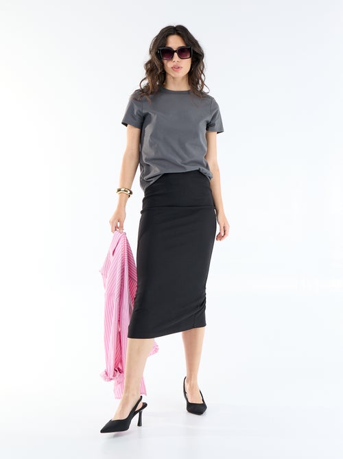 T-shirt van jerseytricot met korte mouwen - Kiabi