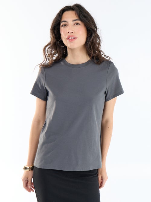 T-shirt van jerseytricot met korte mouwen - Kiabi